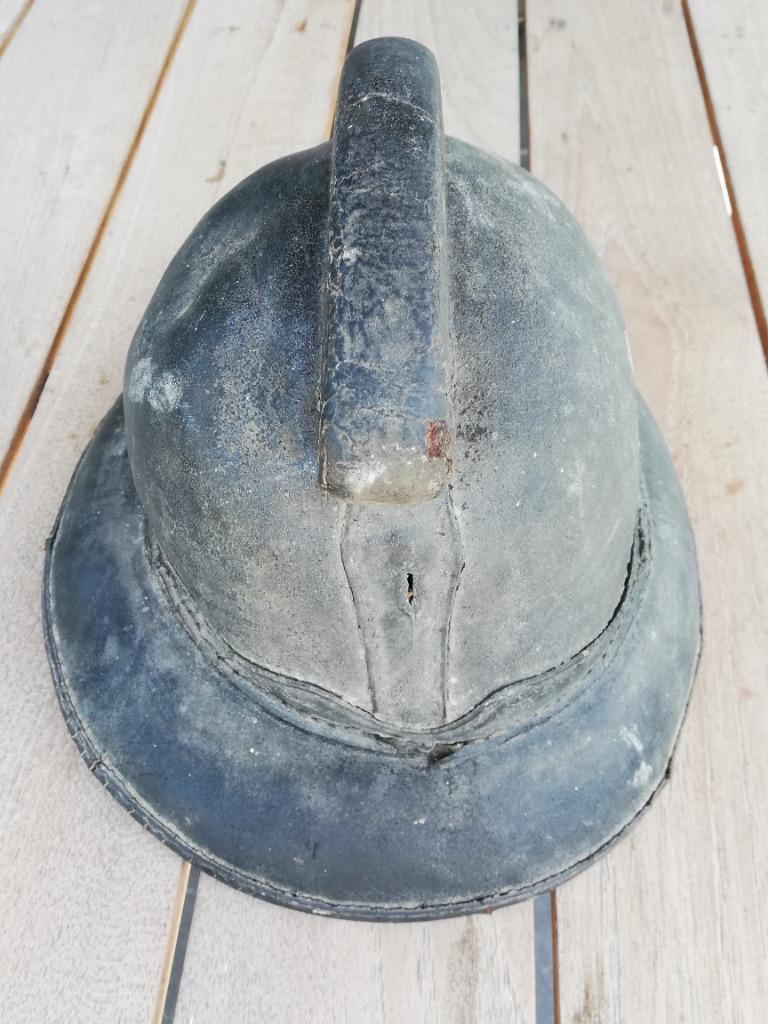 casque de pompier en cuir 19e, Enlèvement ou Envoi, Autres, Casque ou Béret