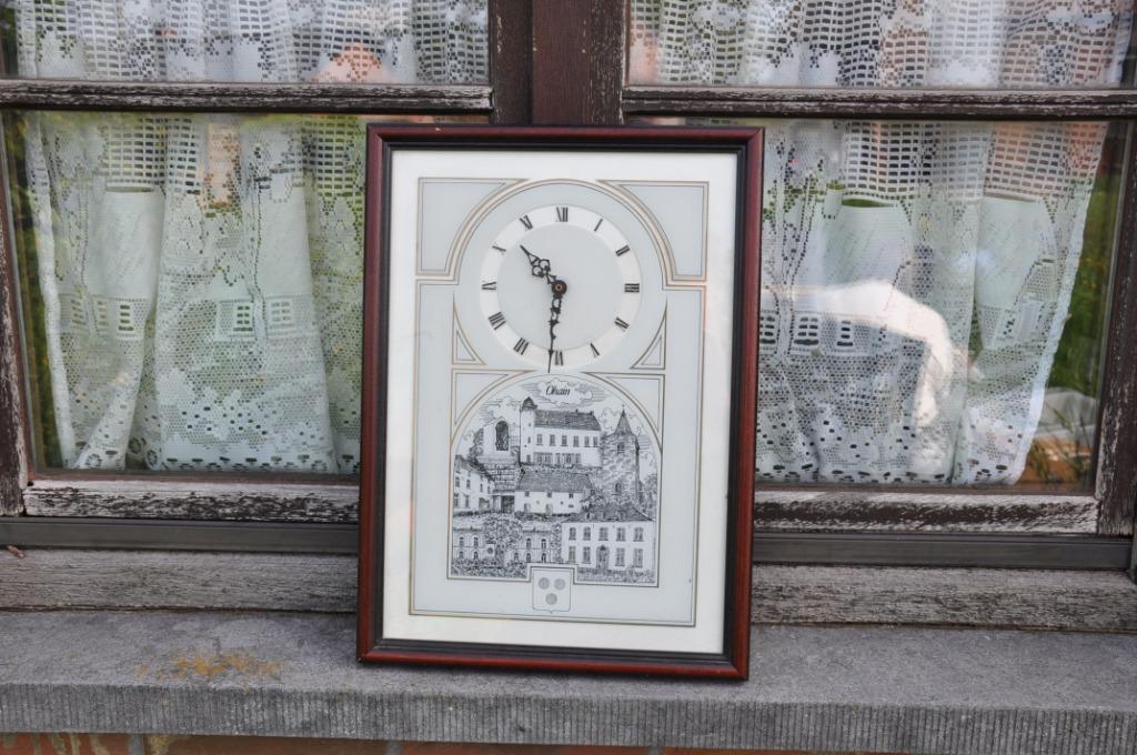 horloge murale sur gravure en verre ohain, Ophalen of Verzenden
