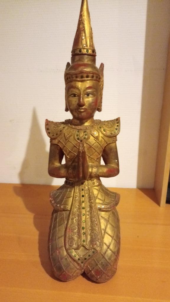 Authentiek houten Thais beeld geïmporteerd uit Thailand., Ophalen of Verzenden