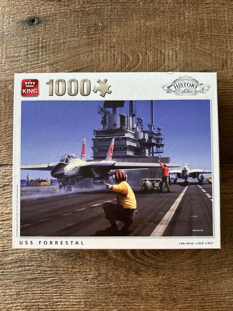 King puzzel “USS Forrestal” 1000 stukjes, Ophalen of Verzenden, 500 t/m 1500 stukjes, Zo goed als nieuw, Legpuzzel