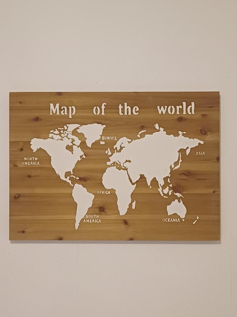 Tableau décoratif Mapa Mundi, Enlèvement, Comme neuf, Bois