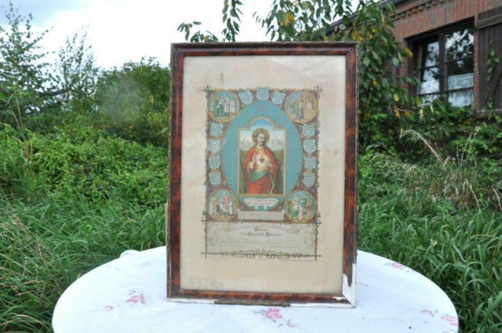 §  souvenir de communion 1931 cadre dans son jus, Enlèvement ou Envoi, Image pieuse