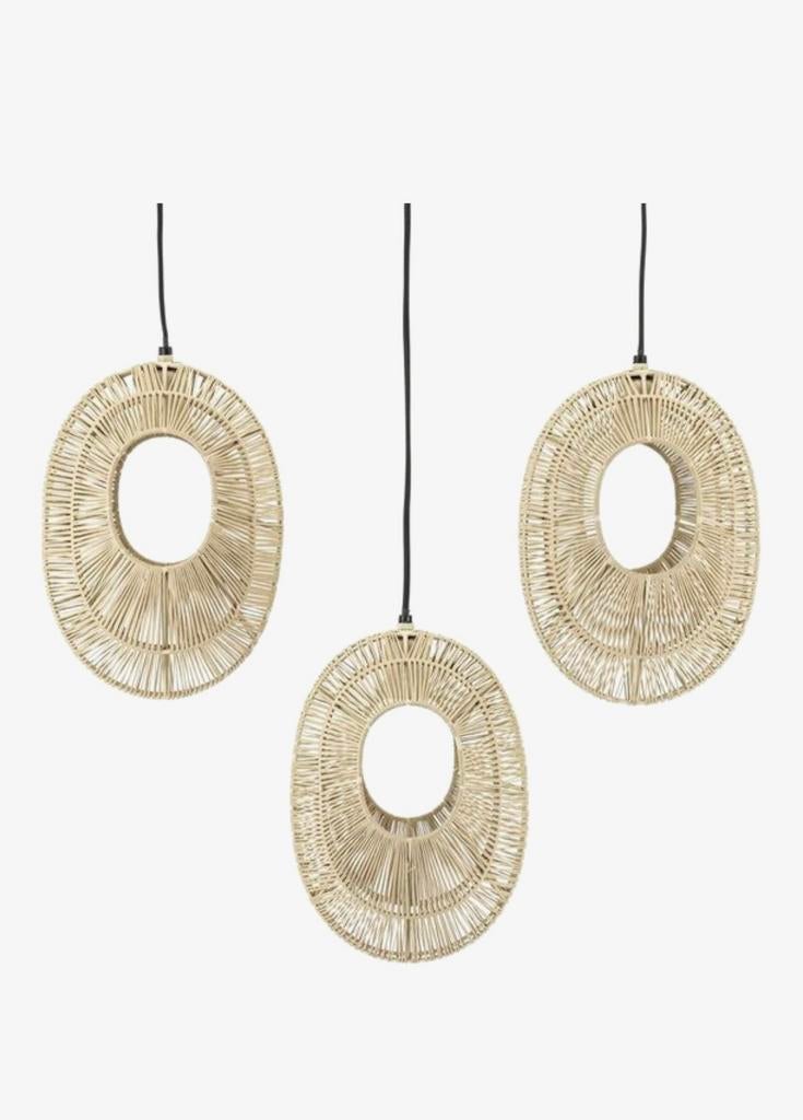 Nieuwe rotan hanglamp., Ophalen, Nieuw, Bruin, Rechthoekig