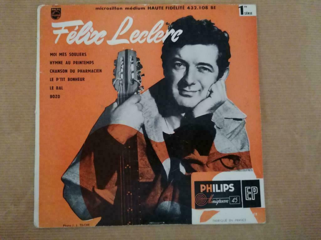 FELIX LECLERC 45T - MOI MES SOULIERS - HYMNE AU PRINTEMPS, Enlèvement ou Envoi, Utilisé