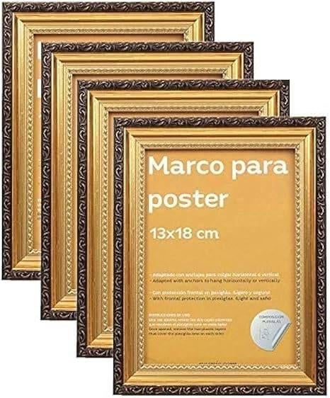 Set van 4 gouden MDF houten lijsten | GRATIS LEVERING