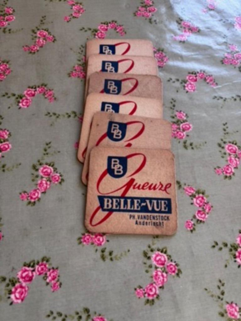 * 6 vintage bierkaartjes Geuze Belle-vue, Enlèvement ou Envoi