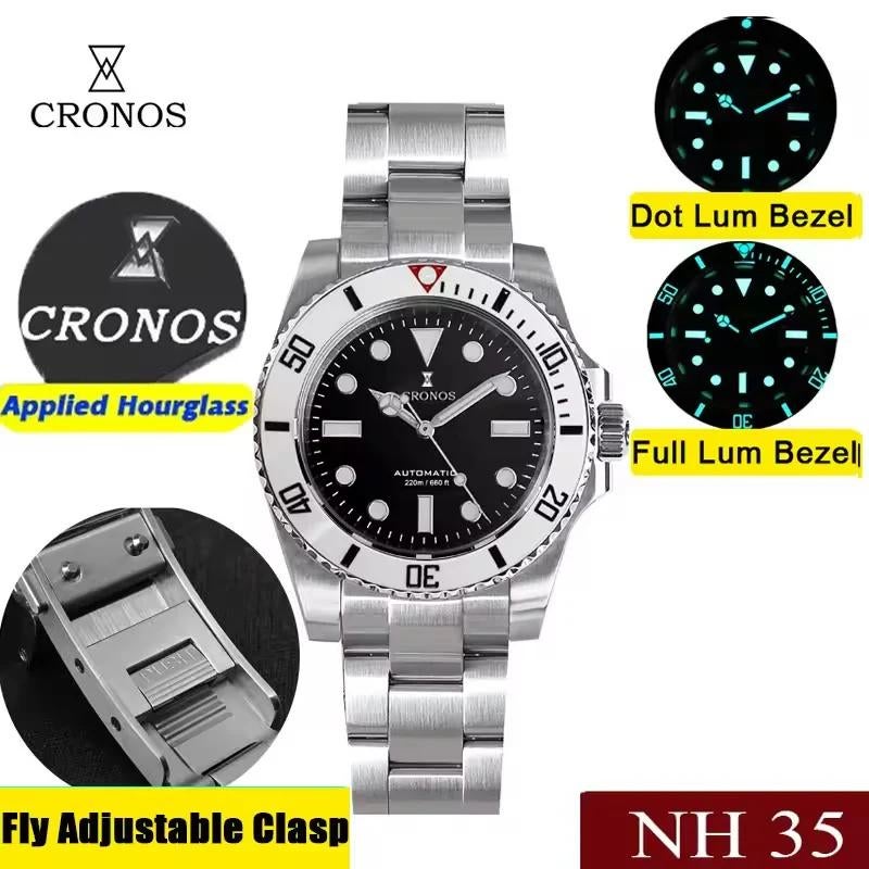 Cronos No Date Sub Diver Water Ghost L6015, Handtassen en Accessoires, Horloges | Heren, Nieuw, Staal, Staal, Ophalen of Verzenden