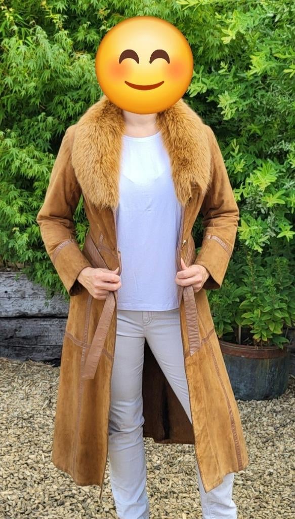 Beau manteau vintage en cuir/fourrure - RIFAL Paris, Comme neuf