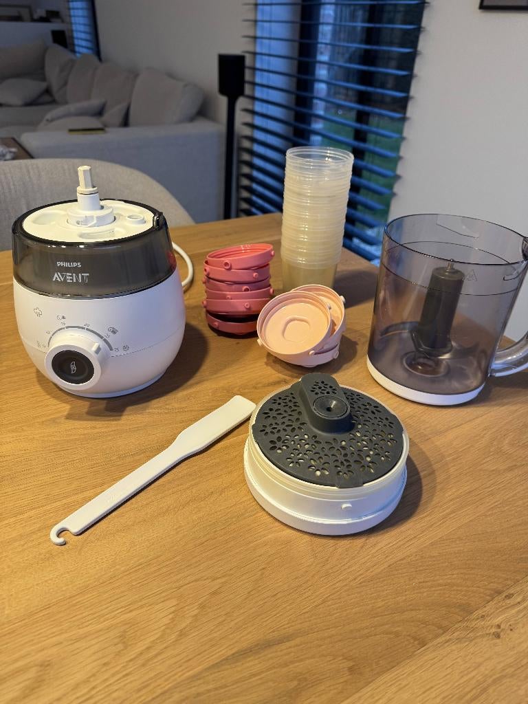 philips avent stomer/blender + 9 bewaarpotjes, Ophalen, Gebruikt, Overige typen