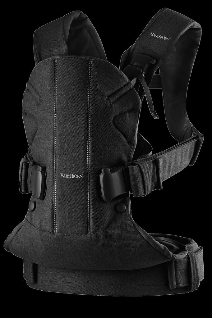 BabyBjörn draagzak One / Zwart / Amper gebruikt, Kinderen en Baby's, Ophalen, Gebruikt, Buik of Rug, Baby Björn