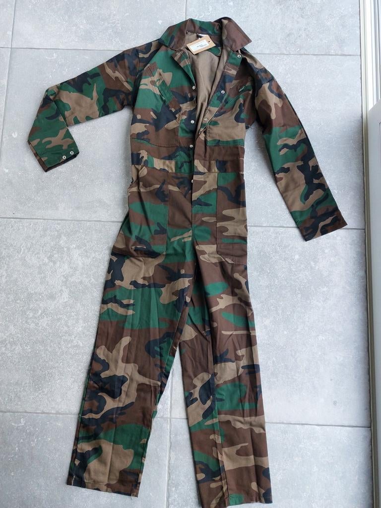 Carnavalspak camouflage/leger unisex volwassenen maat 46, Ophalen, Maat 46 (S) of kleiner