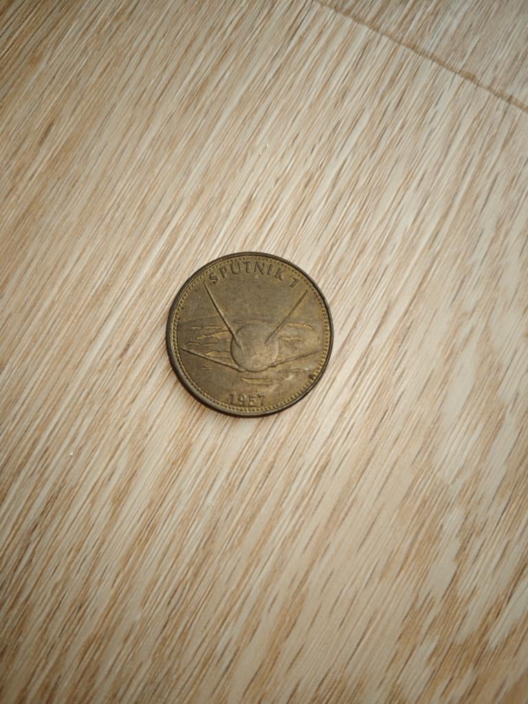 Munt Shell 'Sputnik 1 1957', Ophalen of Verzenden, Losse munt