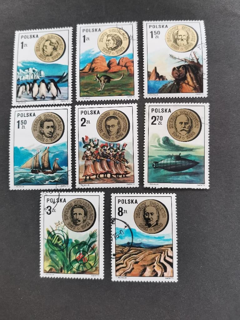 Polen 1973 - Poolse wetenschappers, vogels, bloemen, beer, Ophalen of Verzenden, Polen, Gestempeld