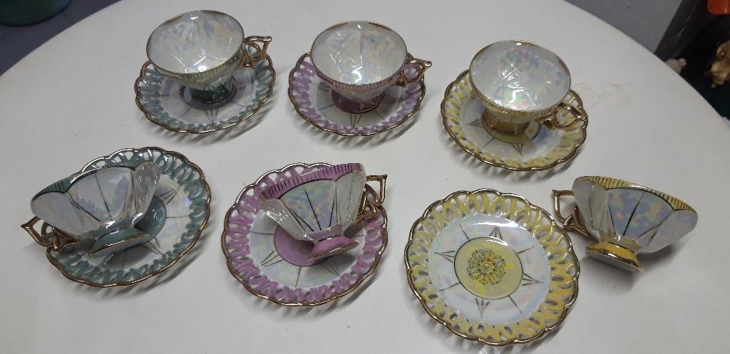 Koffieset van porselein, Ophalen of Verzenden, Zo goed als nieuw, Porselein, Kop(pen) en/of Schotel(s)