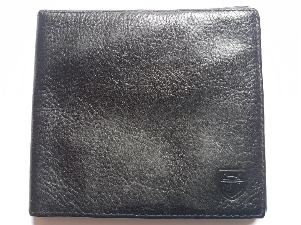 Porte-feuille en cuir vintage avec porte -monnaie 9 x 9,5 cm, Enlèvement ou Envoi, Noir, Cuir