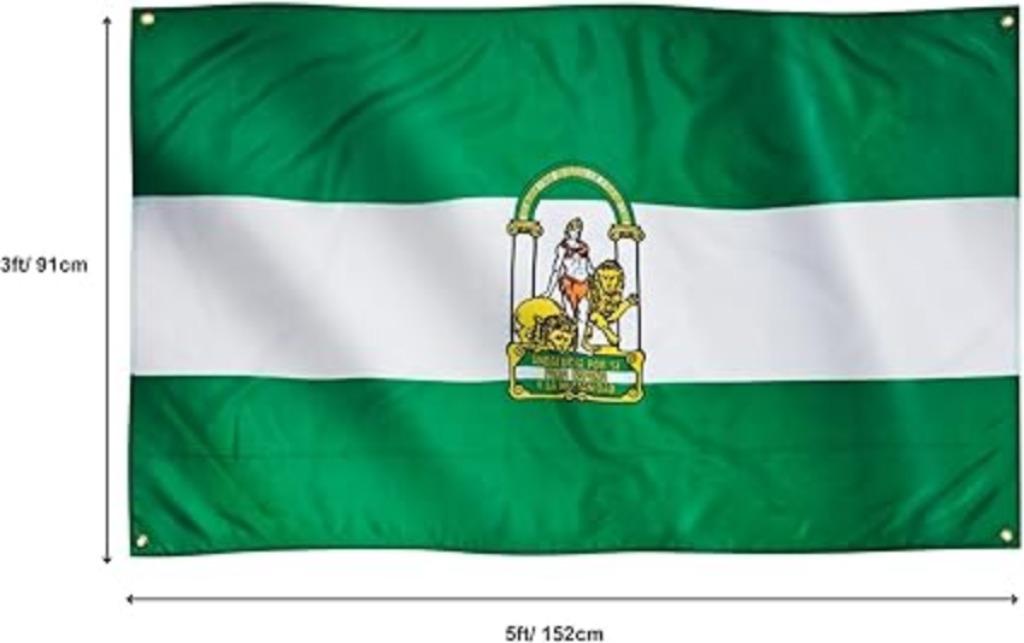 Drapeau de l'Andalousie | 91 x 152 cm | Nouveau, Divers, Drapeaux & Banderoles, Neuf, -, -, Runesol