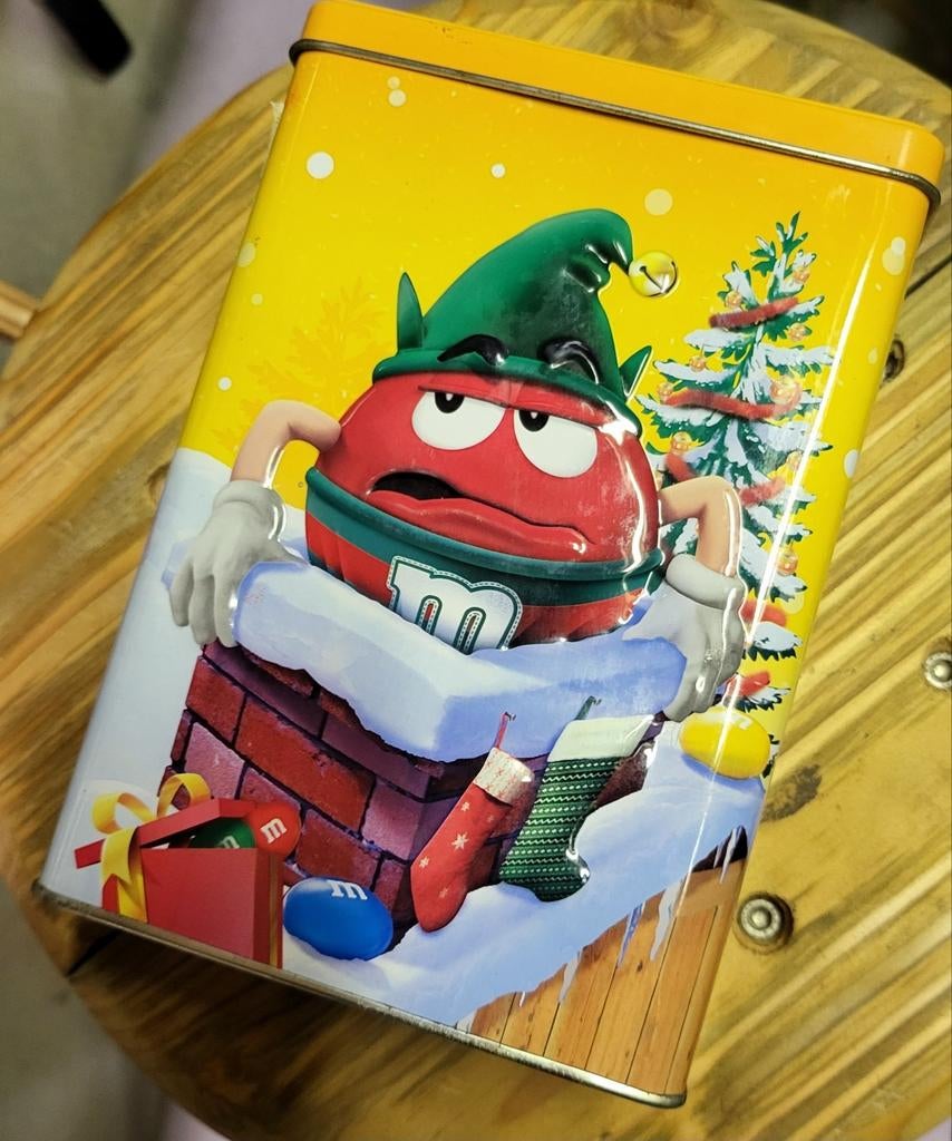Boîte en fer blanc vintage M&M, Enlèvement ou Envoi, Comme neuf
