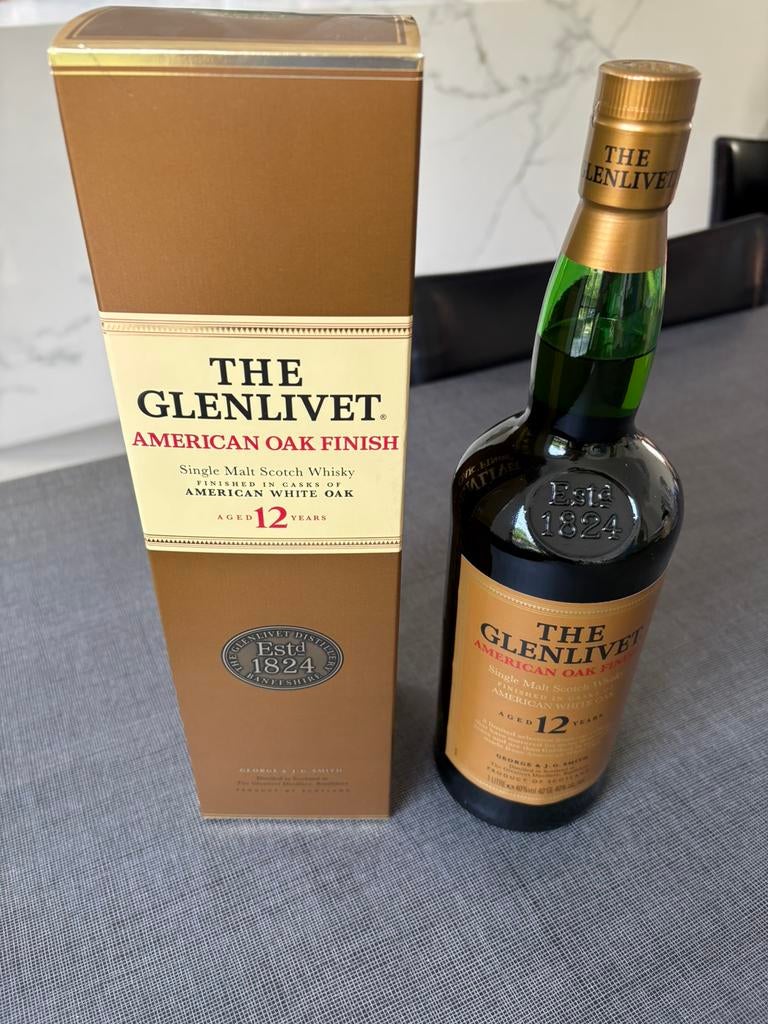 Whisky The Glenlivit aged 12 years American oak finish 1l, Collections, Vins, Enlèvement, Neuf, Autres types