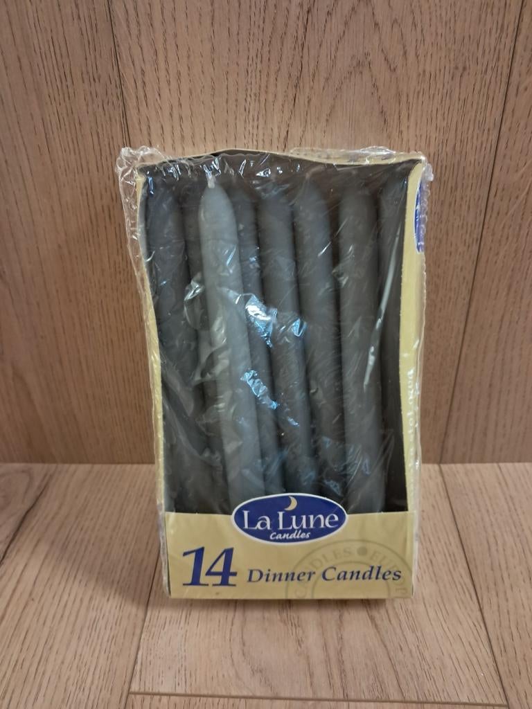 Set van 8 grijze kaarsen La Lune Candles, Nieuw, Ophalen of Verzenden, Grijs, Kaars