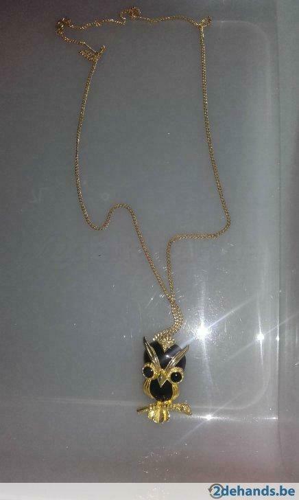 ketting met uil, Handtassen en Accessoires, Kettingen, Ophalen of Verzenden, Gebruikt