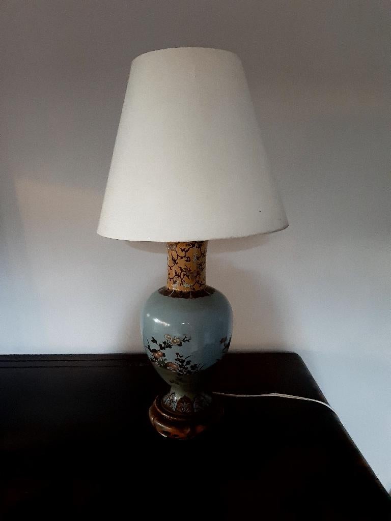 Vintage lamp met bloemendecoratie, Antiek en Kunst, Ophalen