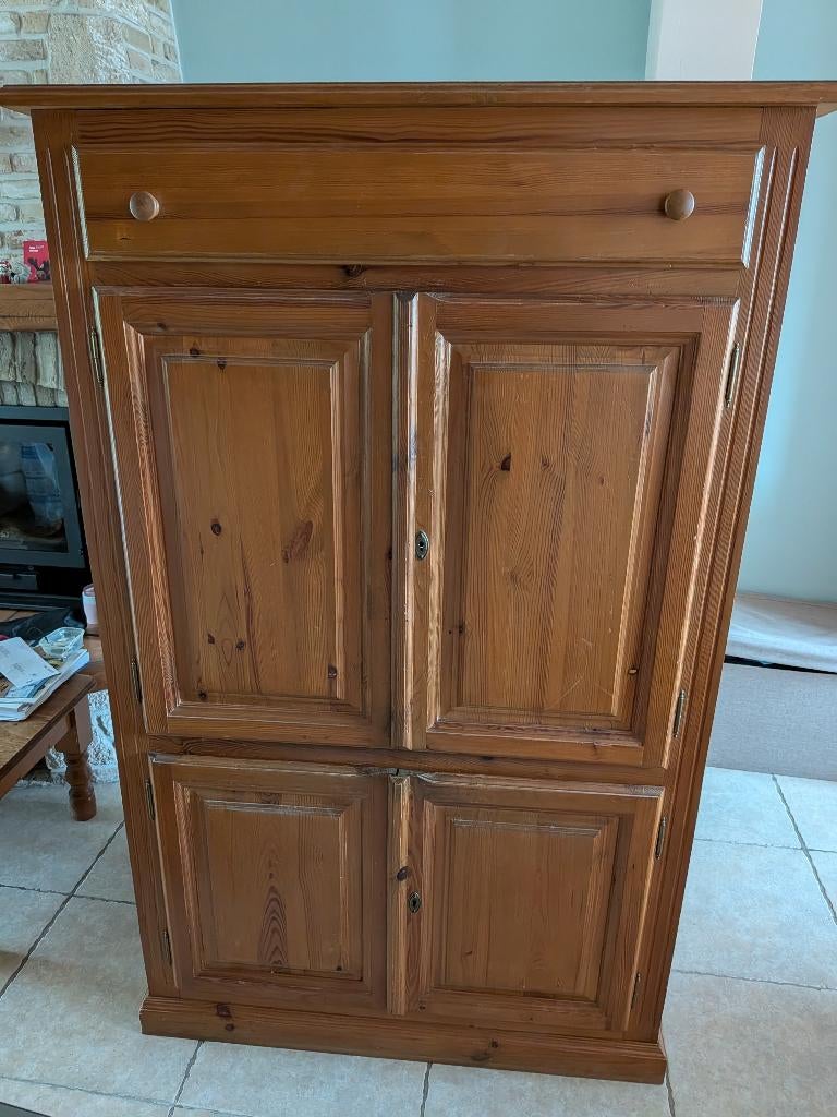 Tv-meubel hout, Ophalen, Gebruikt, Grenenhout, 50 tot 100 cm