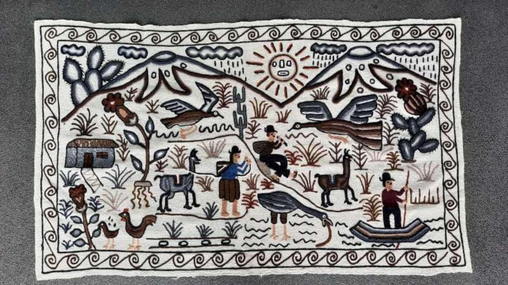Handgeweven wandtapijt Inca, Antiquités & Art, Enlèvement ou Envoi
