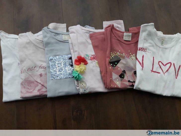 T shirts longues manches 9/10ans-panda vendu, Enlèvement, Utilisé, Fille, Chemise ou À manches longues