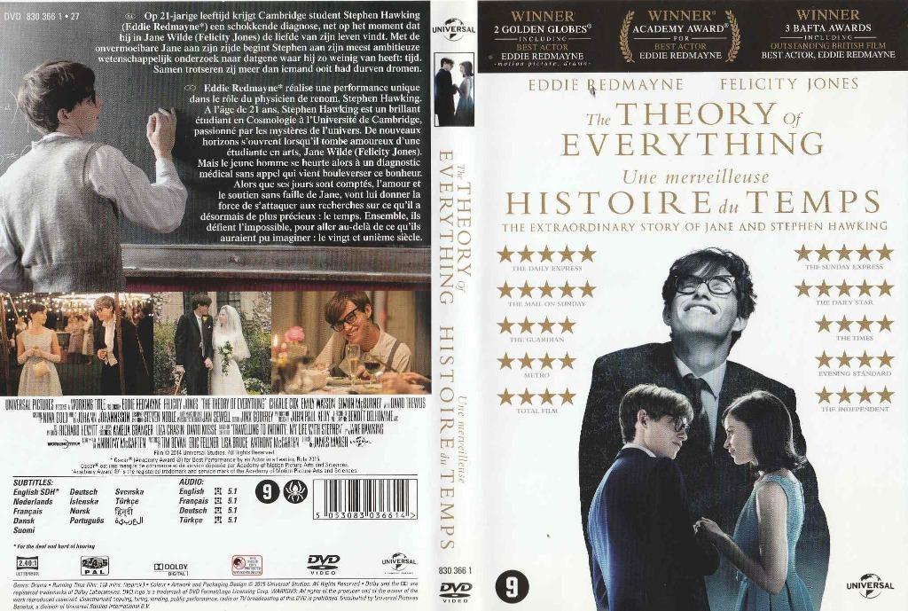 Theory Of Everything (2014)Het verhaal van Stephen Hawking, Ophalen of Verzenden, Zo goed als nieuw