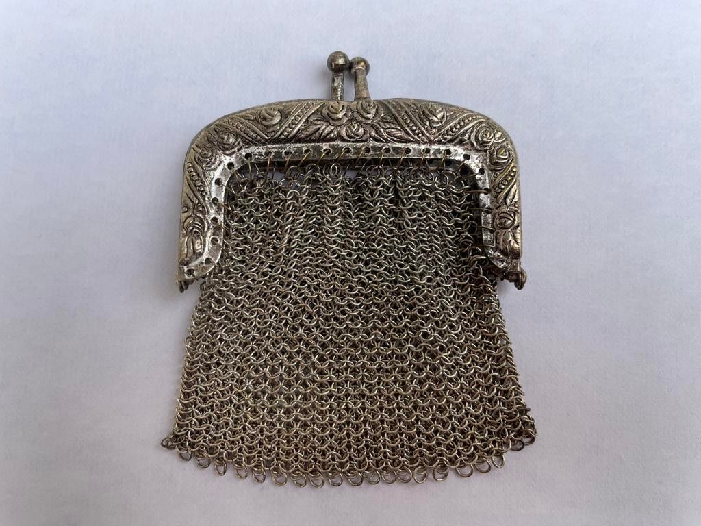 Antieke portemonnee art nouveau, Antiek en Kunst, Ophalen of Verzenden, Zilver