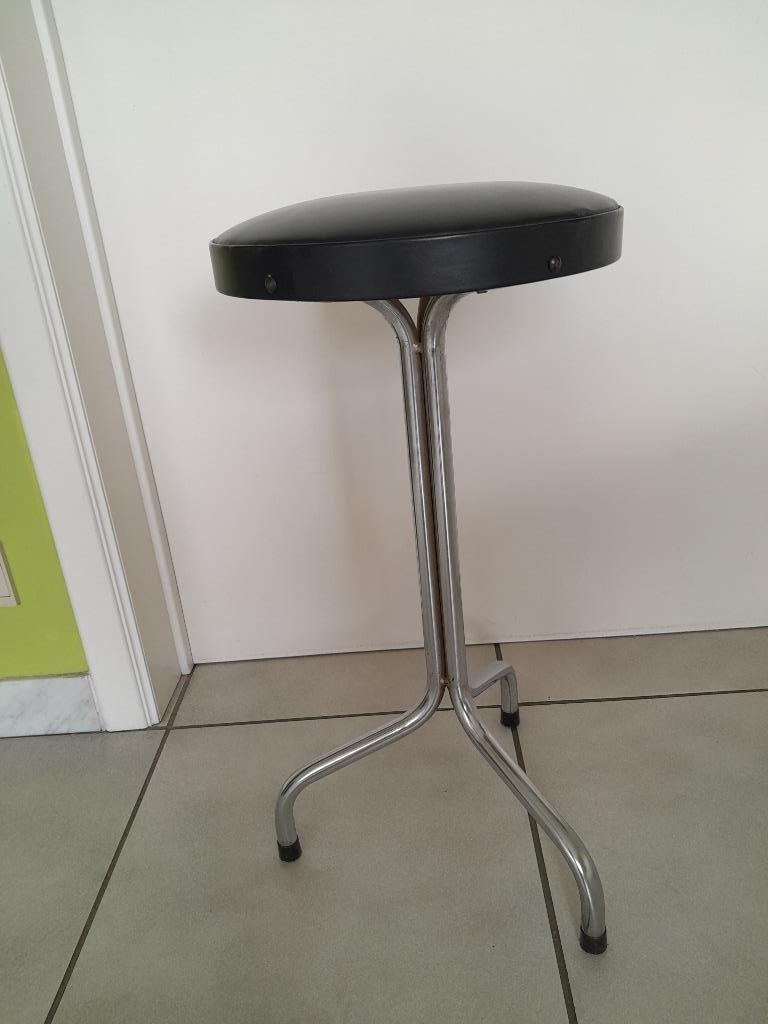 Zwarte vintage kruk/ tabouret, Huis en Inrichting, Ophalen