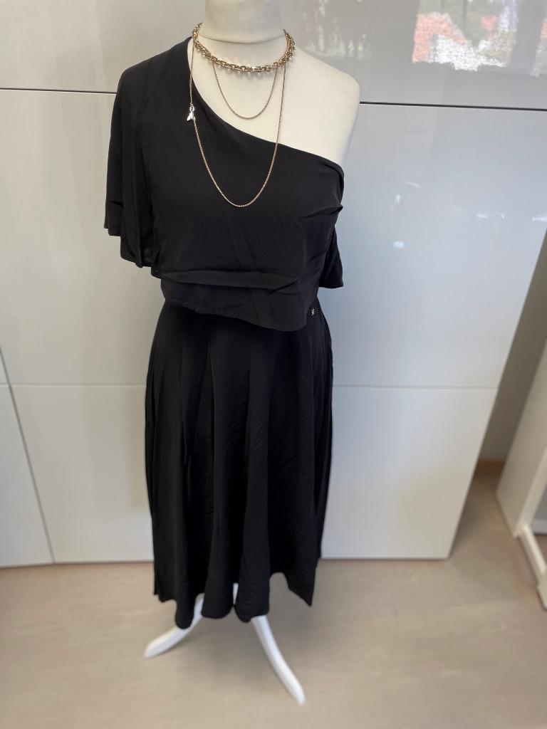 Zwarte cocktailjurk Elisabetta Franchi - maat 40 (Italiaanse, Maat 38/40 (M), Zwart, Zo goed als nieuw, Knielengte