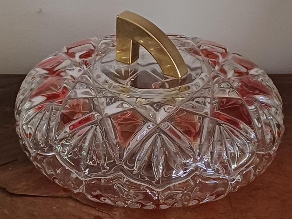 Bonbonière ancienne en cristal vintage - bonbonnière, Enlèvement ou Envoi