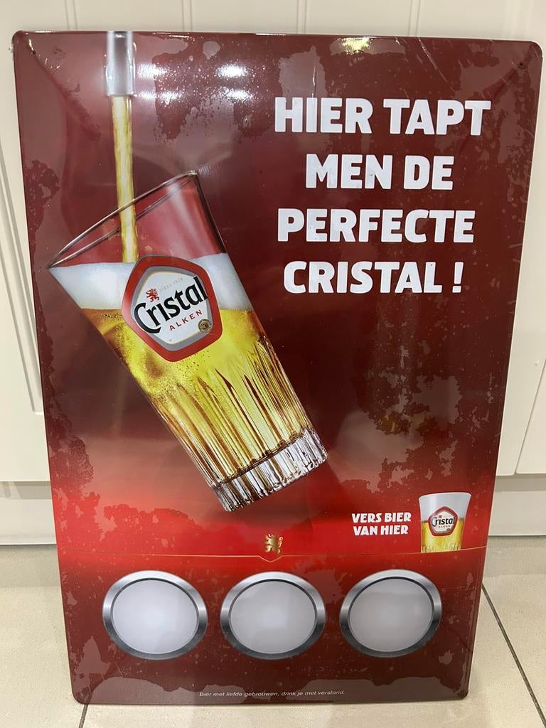 Cristal Alken metalen reclamebord (Nieuw), Enlèvement, Neuf, Panneau publicitaire