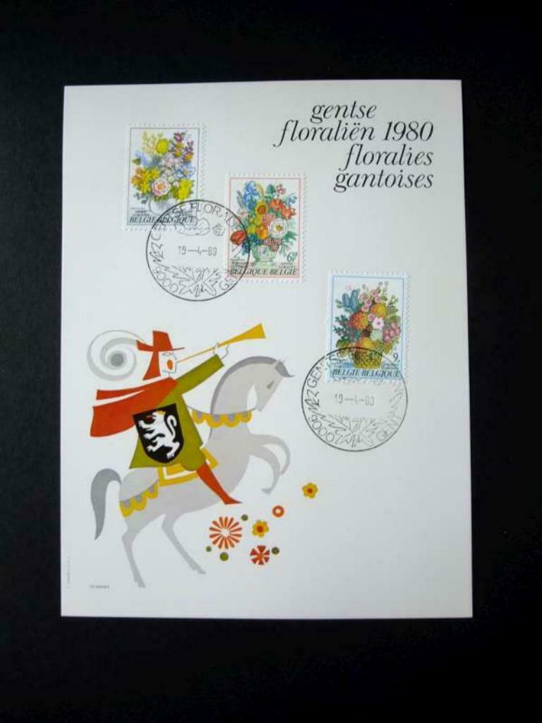 Kaart Gentse floraliën 1980, Postzegels en Munten, Postzegels | Europa | België, Ophalen of Verzenden