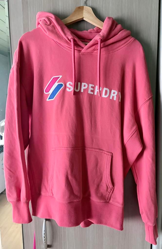 Sweat à capuche rose Superdry - coupe oversize - taille L/XL, Enlèvement ou Envoi, Comme neuf, Rose