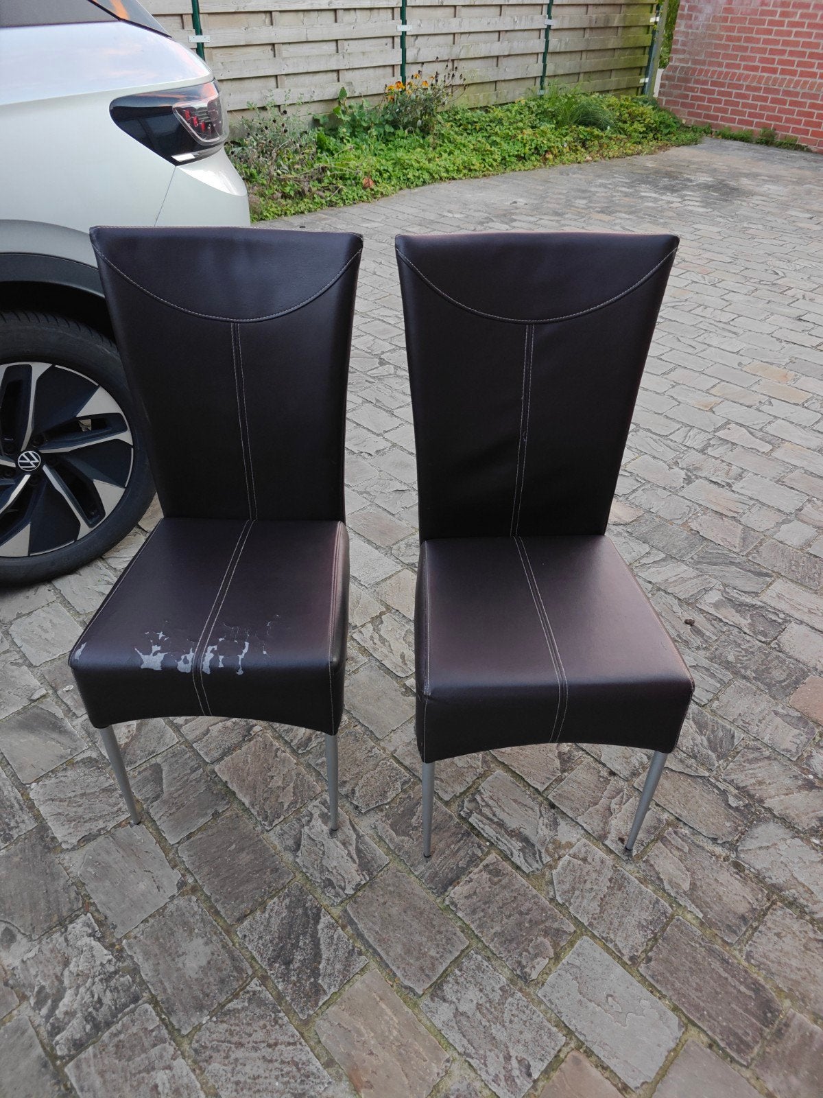 6 gratis bruine stoelen op te halen, Ophalen, Gebruikt, Bruin