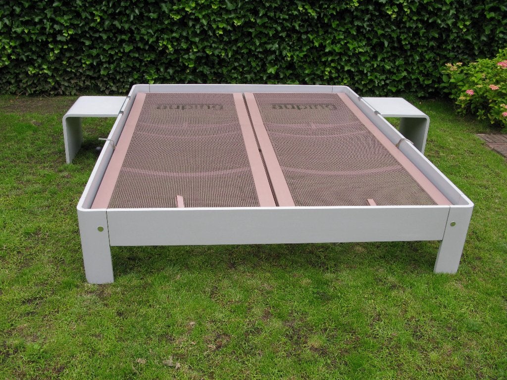 Auping auronde 160 x 200 , met 2 tafeltjes, Ophalen, Gebruikt, Tweepersoons, 200 cm