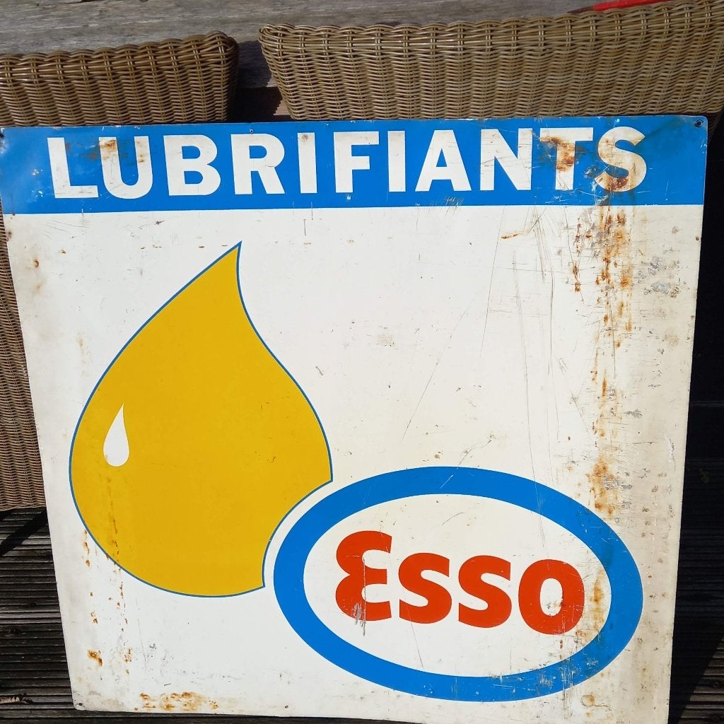 grands panneaux d'affichage en métal Lubrifiants ESSO, Enlèvement, Utilisé, Panneau publicitaire