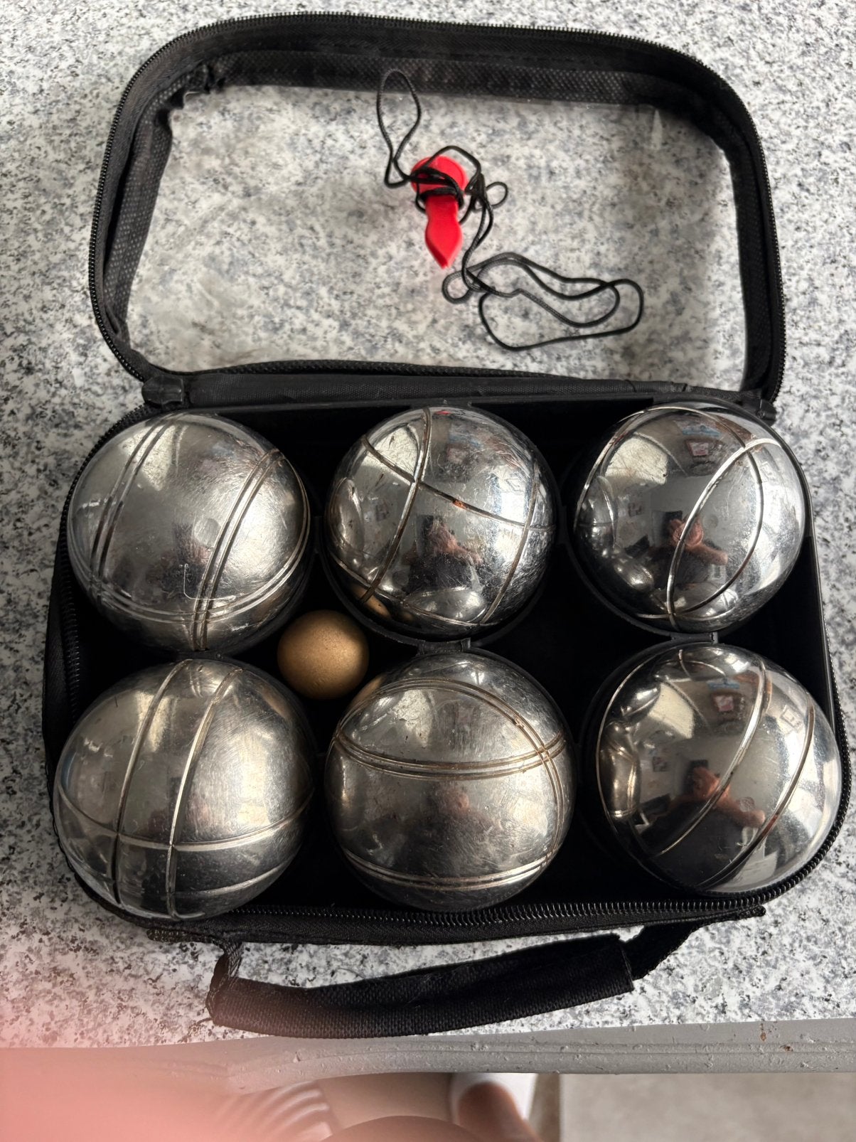 6 petanqueballen, Sport en Fitness, Ophalen of Verzenden, Gebruikt