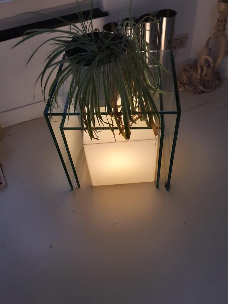 2 tables vintage en verre, Verre