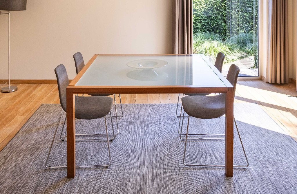 Tafel ARCO + 4 stoelen, Ophalen, Design ARCO.NL, Vierkant, Vijf personen of meer