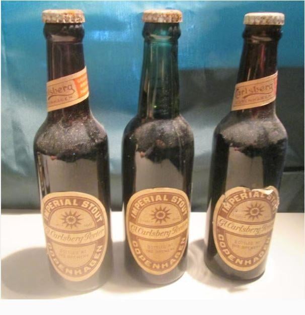 3 bouteilles très anciennes - Gl. Carlsberg - Imperial Stout, Enlèvement ou Envoi, Comme neuf, Bouteille(s)