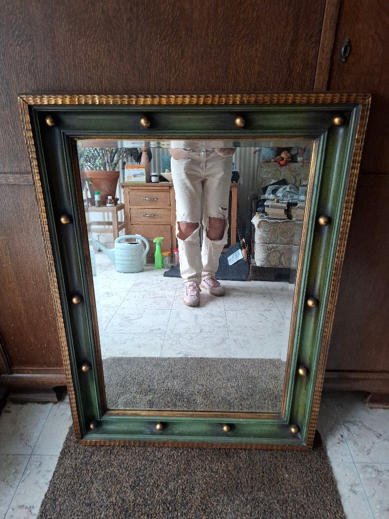 Superbe miroir encadré, Antiquités & Art, Enlèvement, Rectangulaire, 50 à 100 cm, Moins de 100 cm