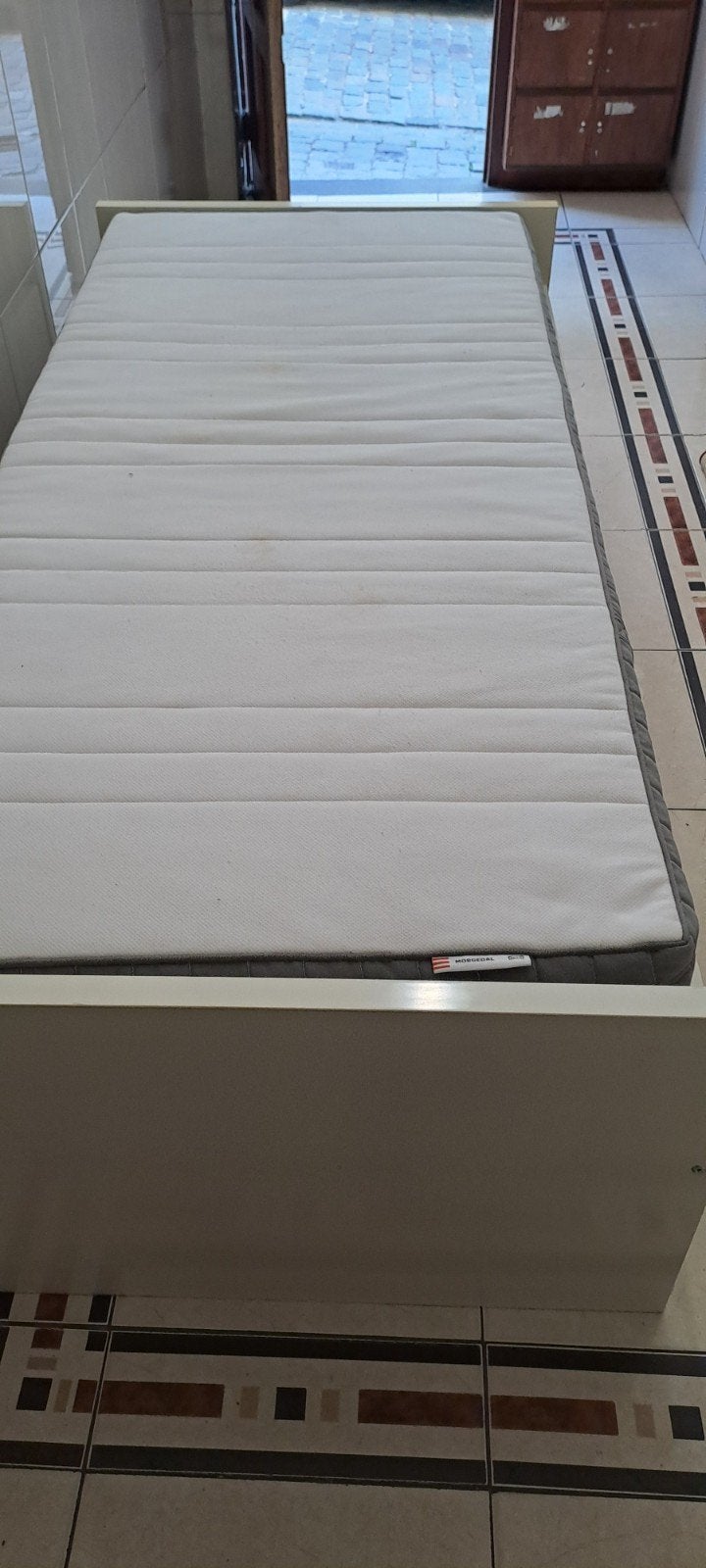 ensemble Lit  90 × 200 cm + Sommier latoflex, Enlèvement, Blanc, 200 cm