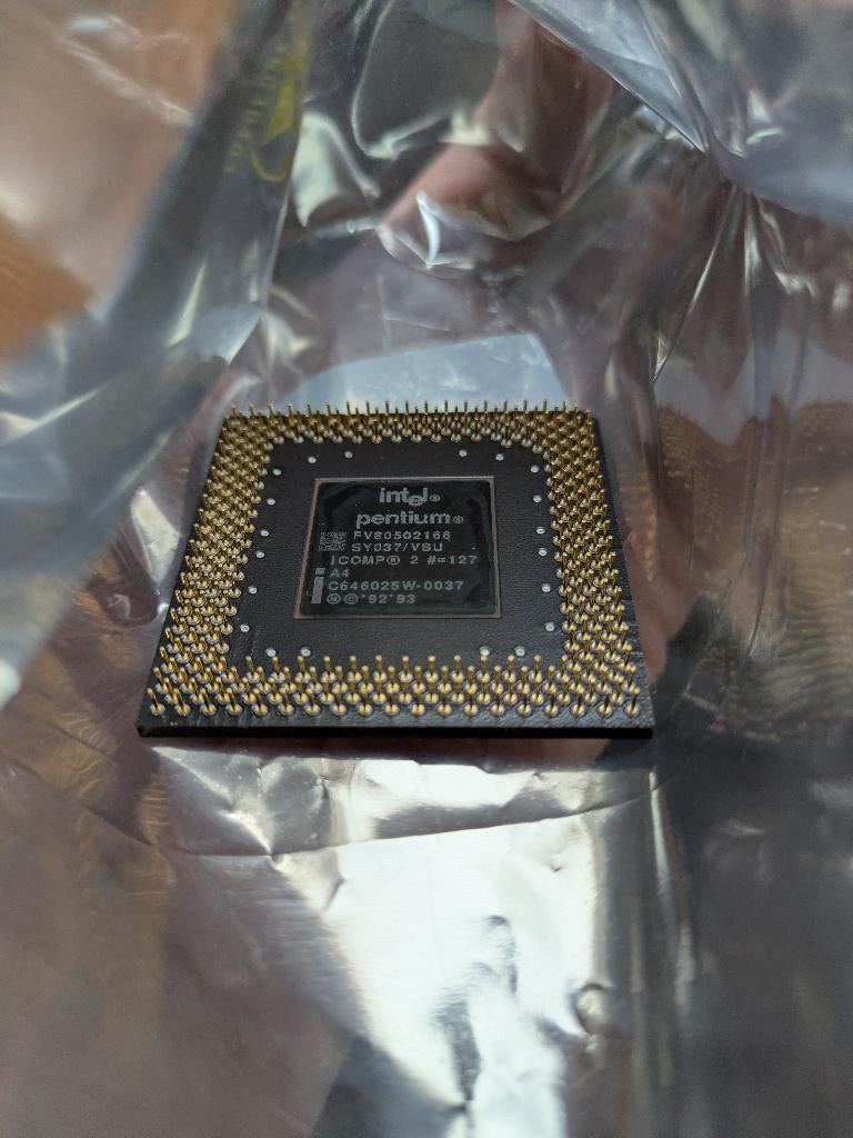 Vintage Intel Pentium CPU 166mhz FV80502166, Computers en Software, Ophalen of Verzenden, Gebruikt