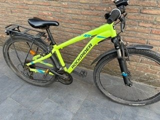 Mountainbike Rockrider ST 100 - fluogeel - 26 inch, Fietsen en Brommers, Gebruikt, Velgrem, Rockrider (Decathlon), Handrem