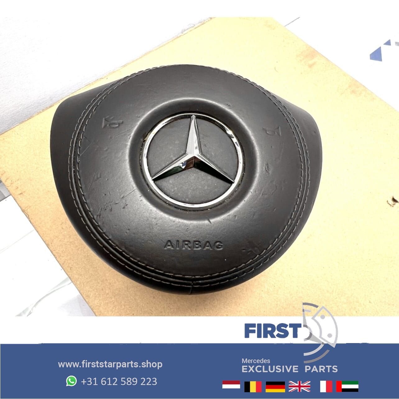 STUURAIRBAG Mercedes BRUIN LEER A B C CLA CLS E G GLA GLC GL, Gebruikt, -, Ophalen of Verzenden, -