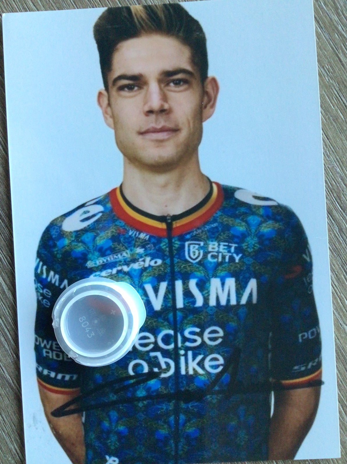 Wielerfoto wout van aert, Ophalen of Verzenden, Zo goed als nieuw