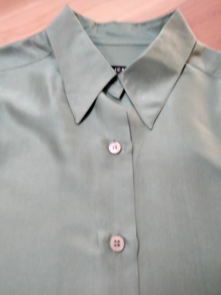 zijden bloes.Mintgroen .Merk Cacharel., Kleding | Dames, Ophalen of Verzenden